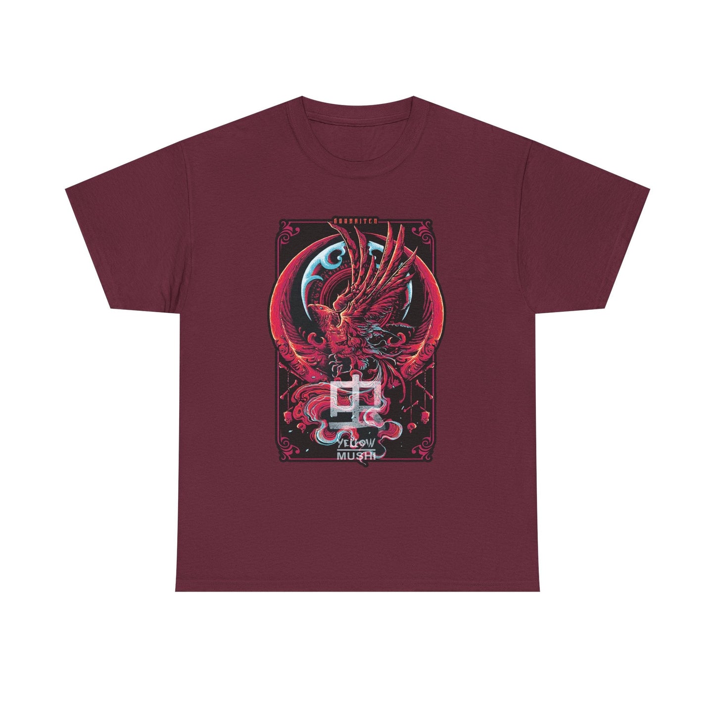 Red Phoenix Japanese Dragon T-Shirt — Mythic Samurai Crest Graphic Tee Printify