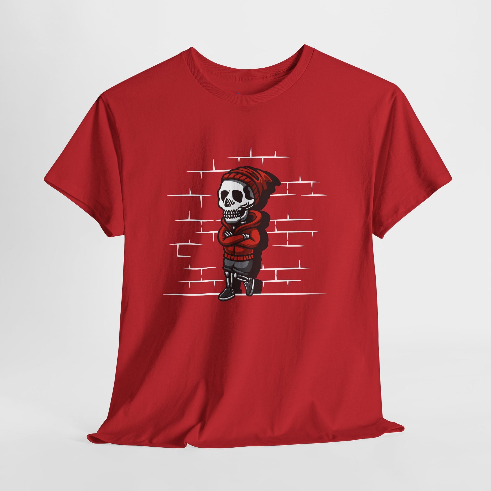 Skeleton Against the Wall T-Shirt Printify