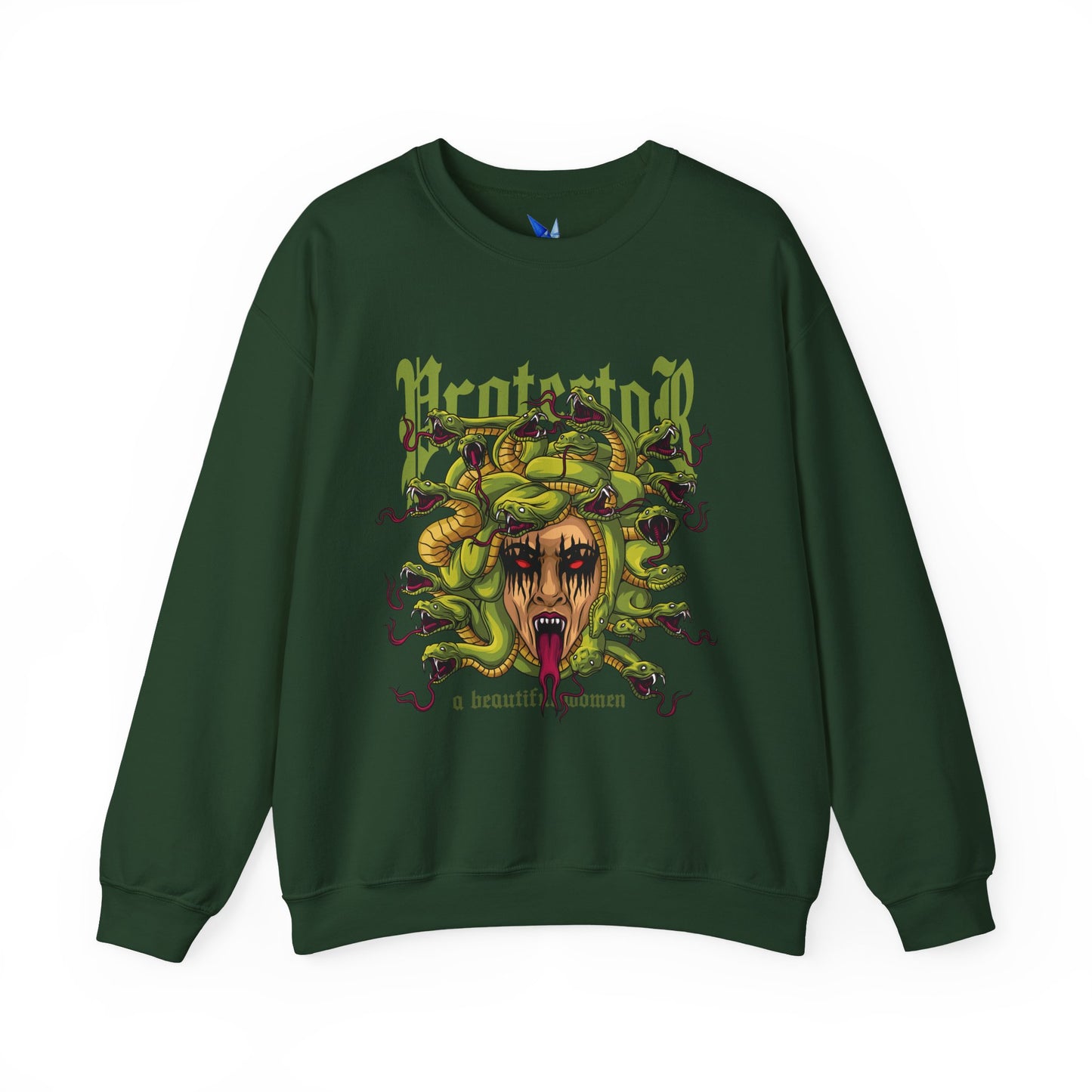 Medusa Graphic Sweatshirt — 'Protestor' Horror Myth Printify