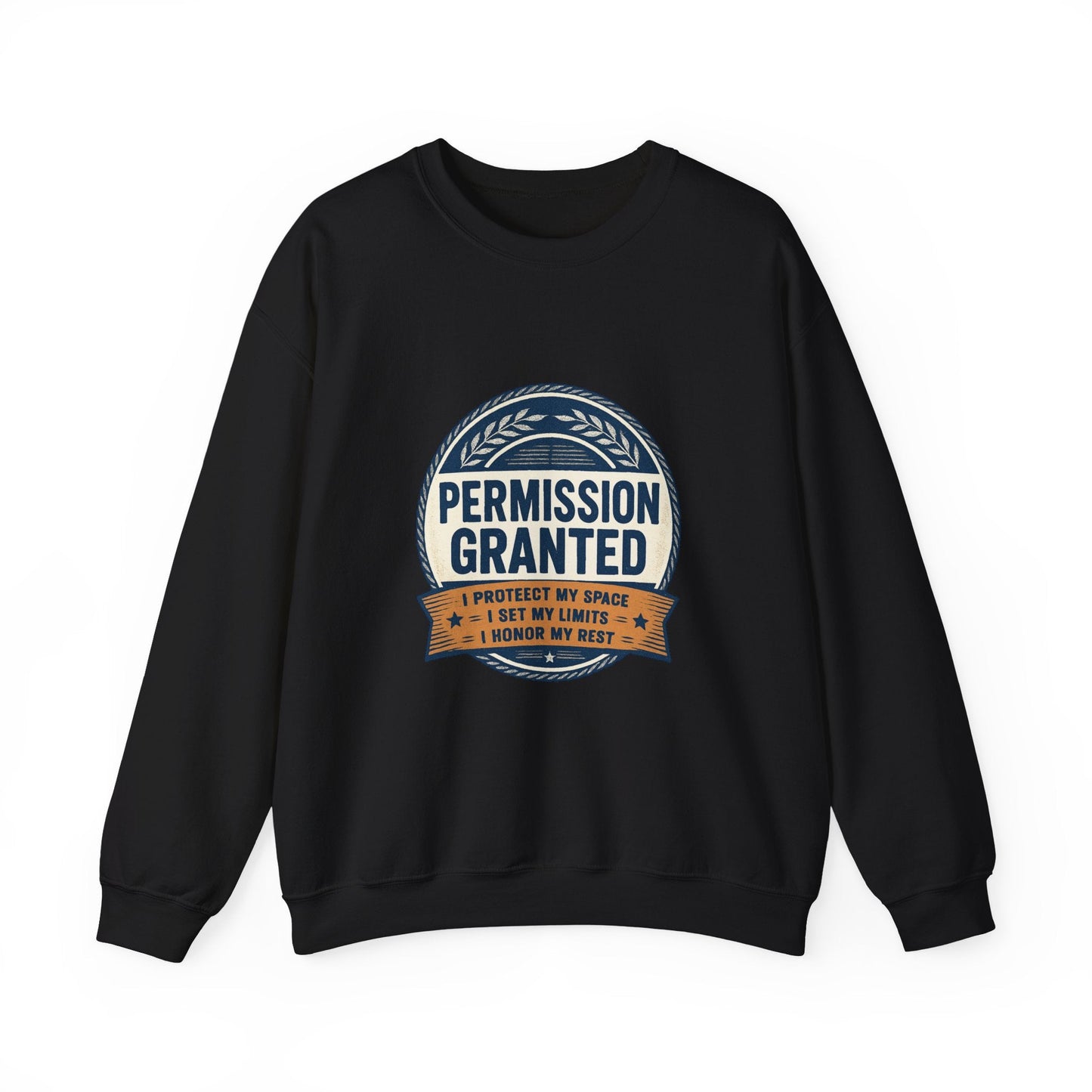 Permission Granted Sweatshirt – Inspirational Self-Care Crewneck Printify