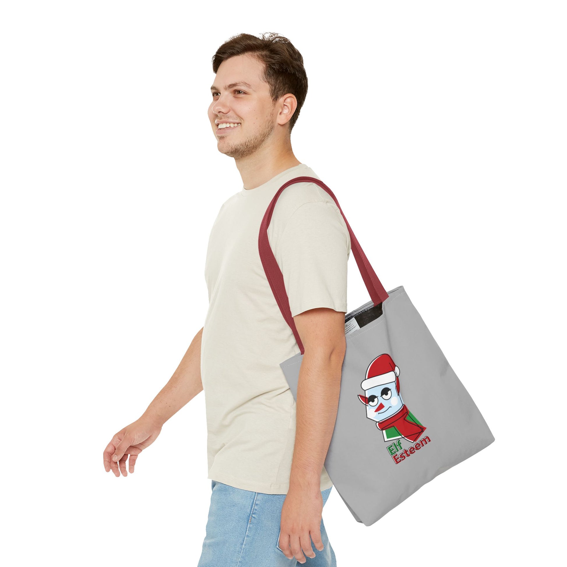 Elf Esteem Christmas Tote Bag – Cute Santa Elf Holiday Tote Printify