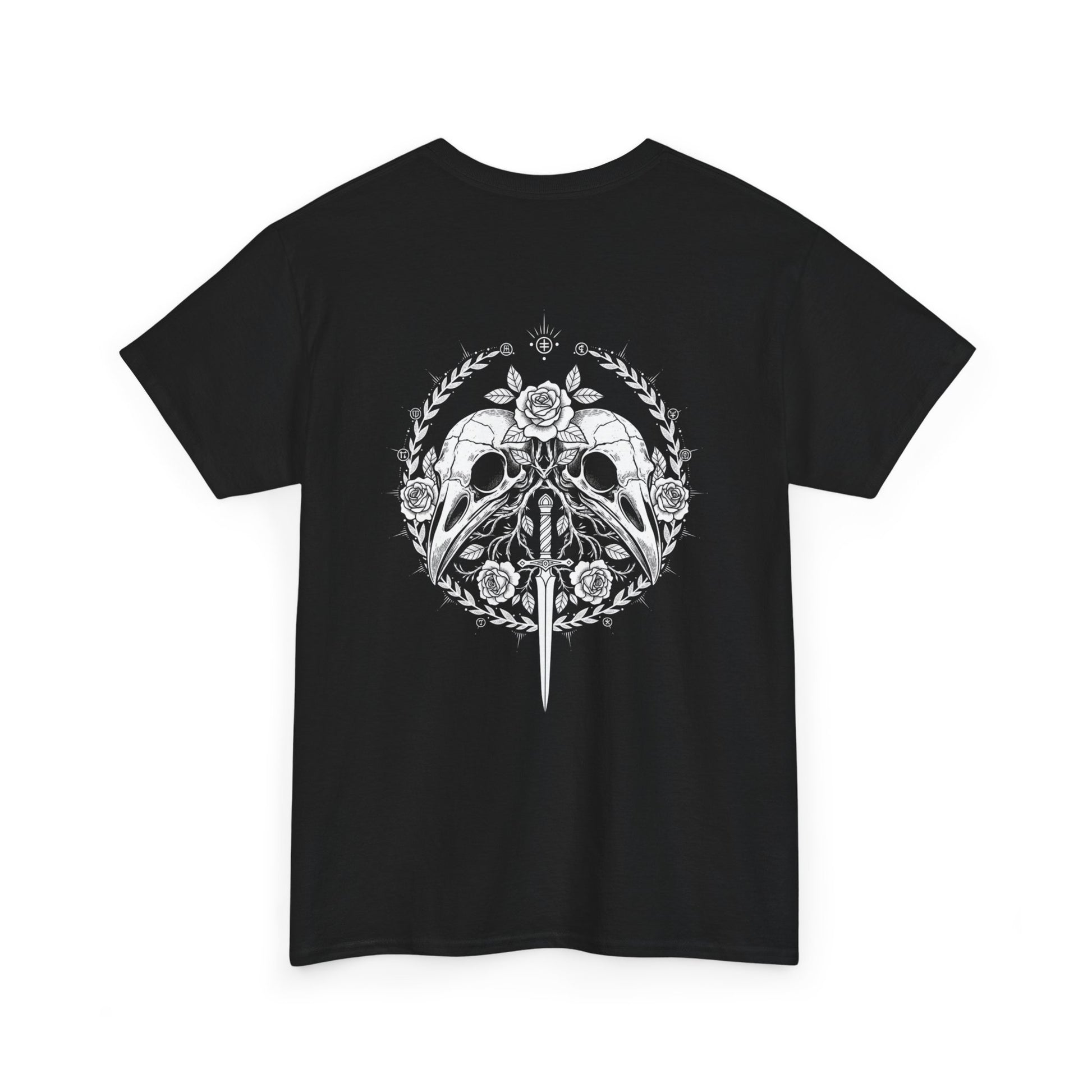 Gothic Kingdom T-Shirt — Raven Skull & Dagger Vintage Gothic Tee Printify