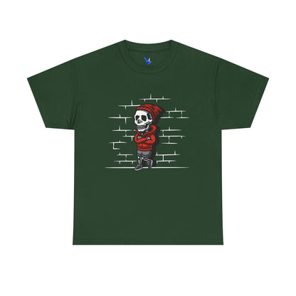 Skeleton Against the Wall T-Shirt Printify