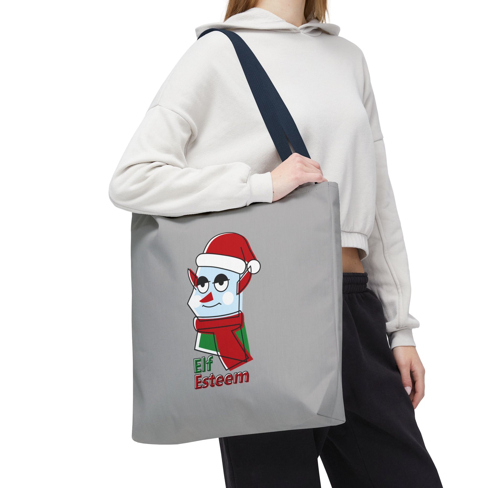 Elf Esteem Christmas Tote Bag – Cute Santa Elf Holiday Tote Printify
