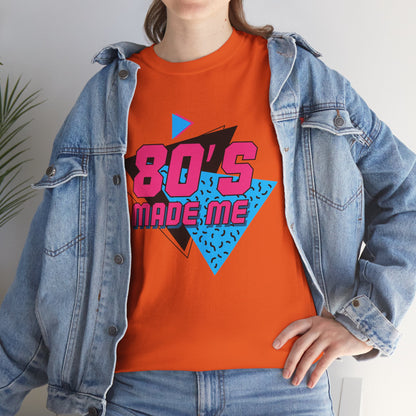 80's Made Me T-Shirt — Retro 1980s Neon Vintage Graphic Tee Printify