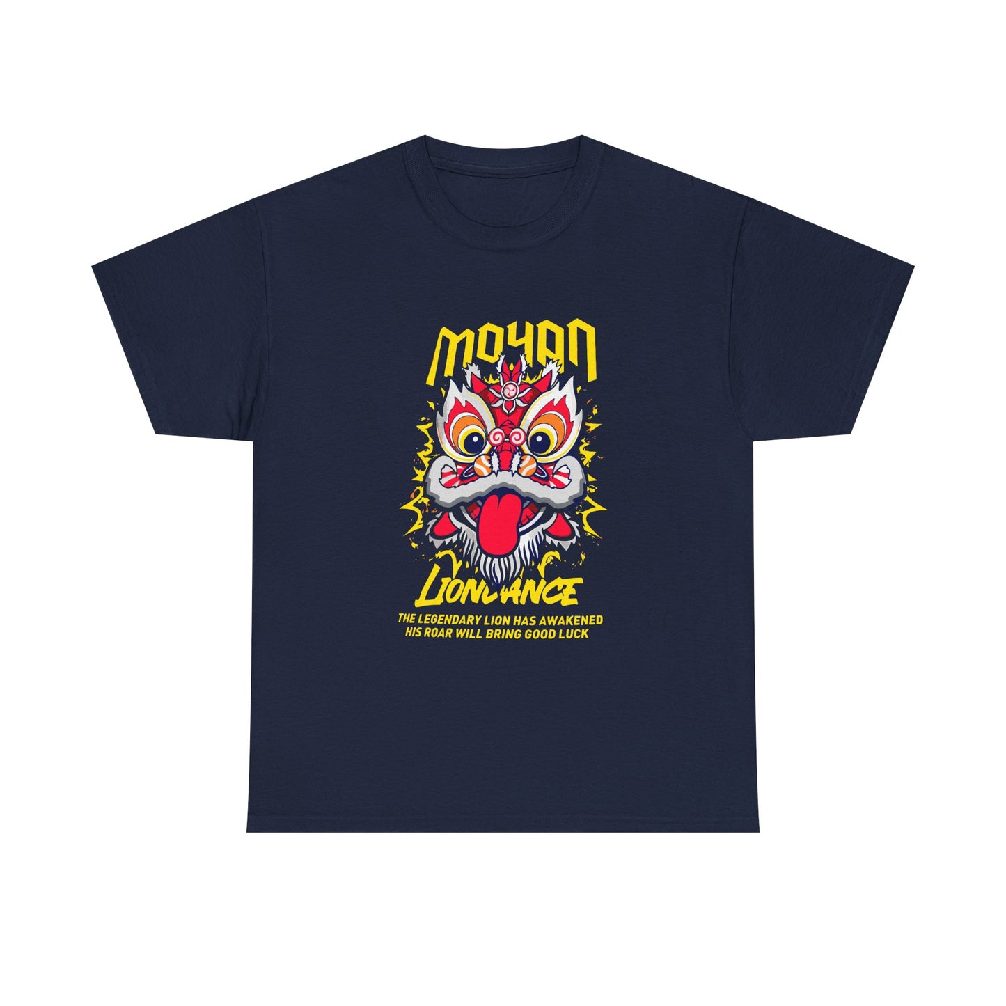 Lion Dance T-Shirt — 'Moyan' Colorful Chinese Lion Mask Graphic Tee Printify
