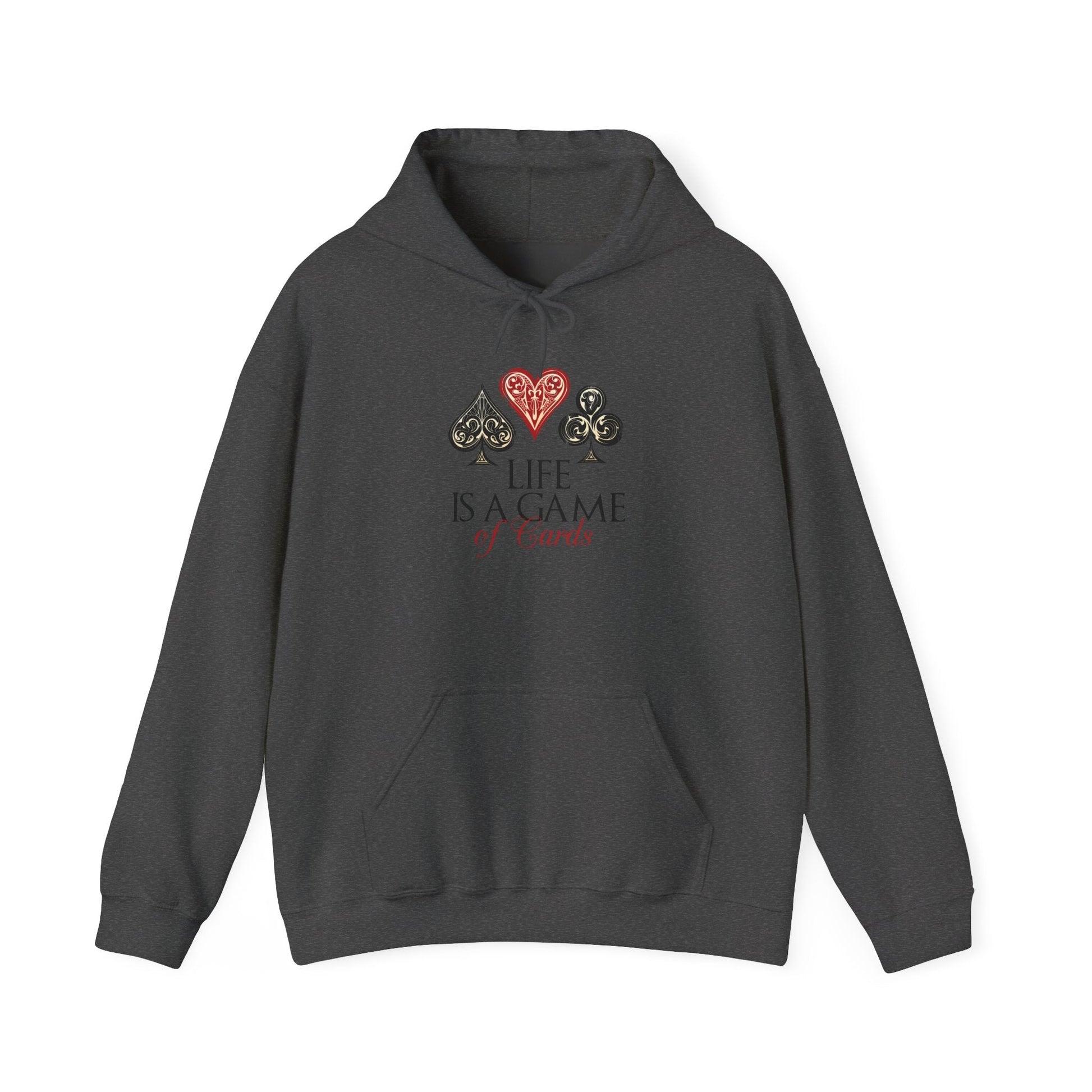 Hoodie - "Life Is a Game of Cards" Playing Card Graphic Hoodie Printify