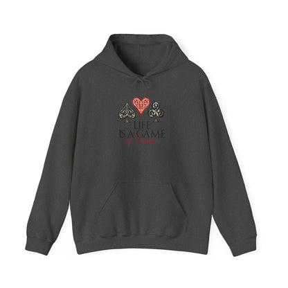 Hoodie - "Life Is a Game of Cards" Playing Card Graphic Hoodie Printify