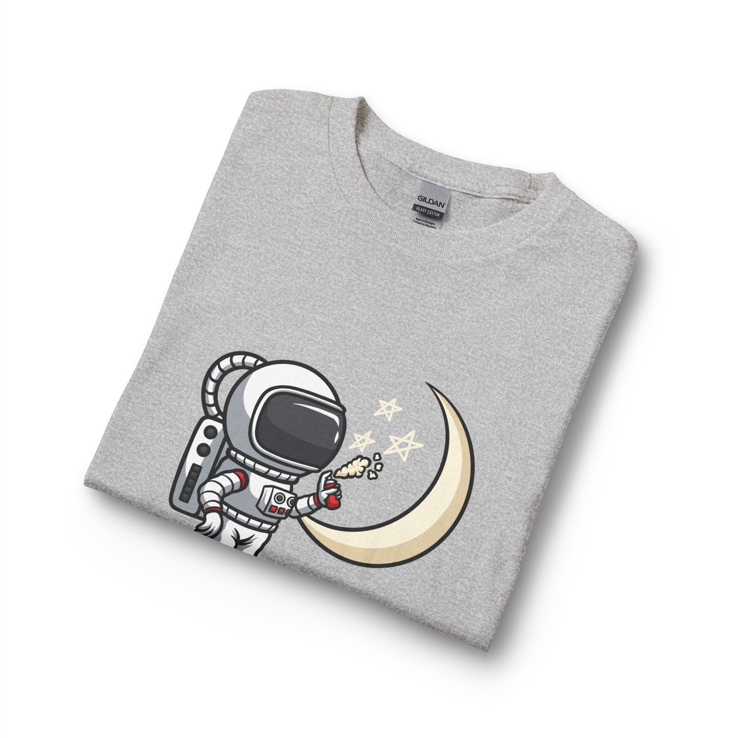 Astronaut & Moon Long Sleeve Tee — Cute Space Explorer Graphic T-shirt Printify