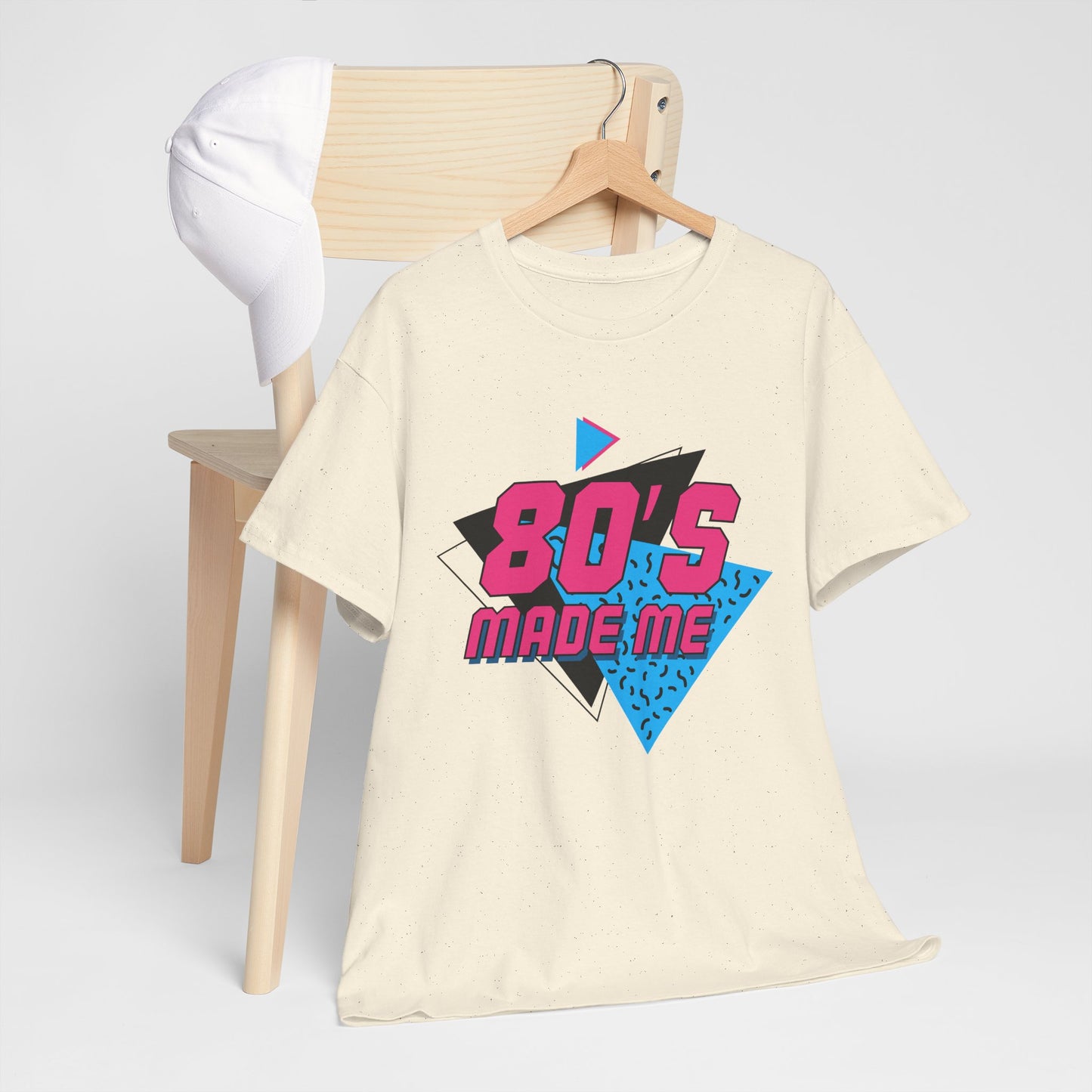 80's Made Me T-Shirt — Retro 1980s Neon Vintage Graphic Tee Printify