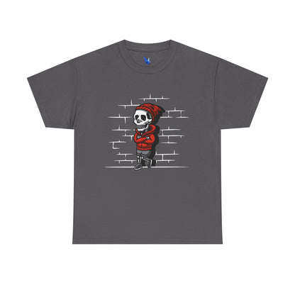 Skeleton Against the Wall T-Shirt Printify