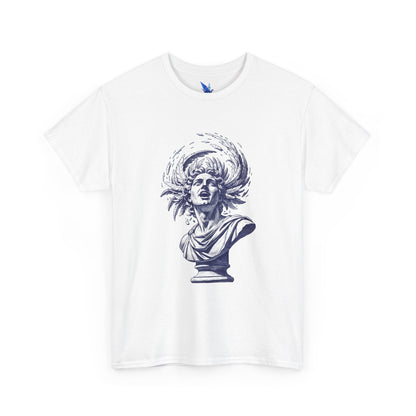 Classical Storm Bust Tee — Artistic Antique Statue Graphic T-Shirt Printify