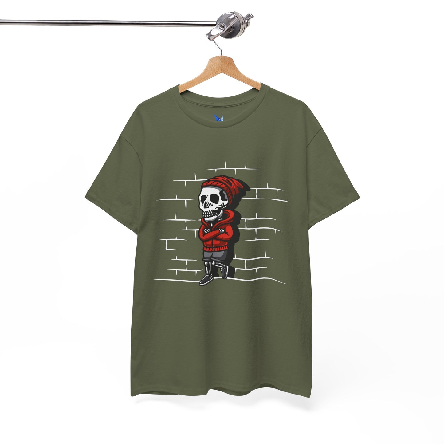 Skeleton Against the Wall T-Shirt Printify