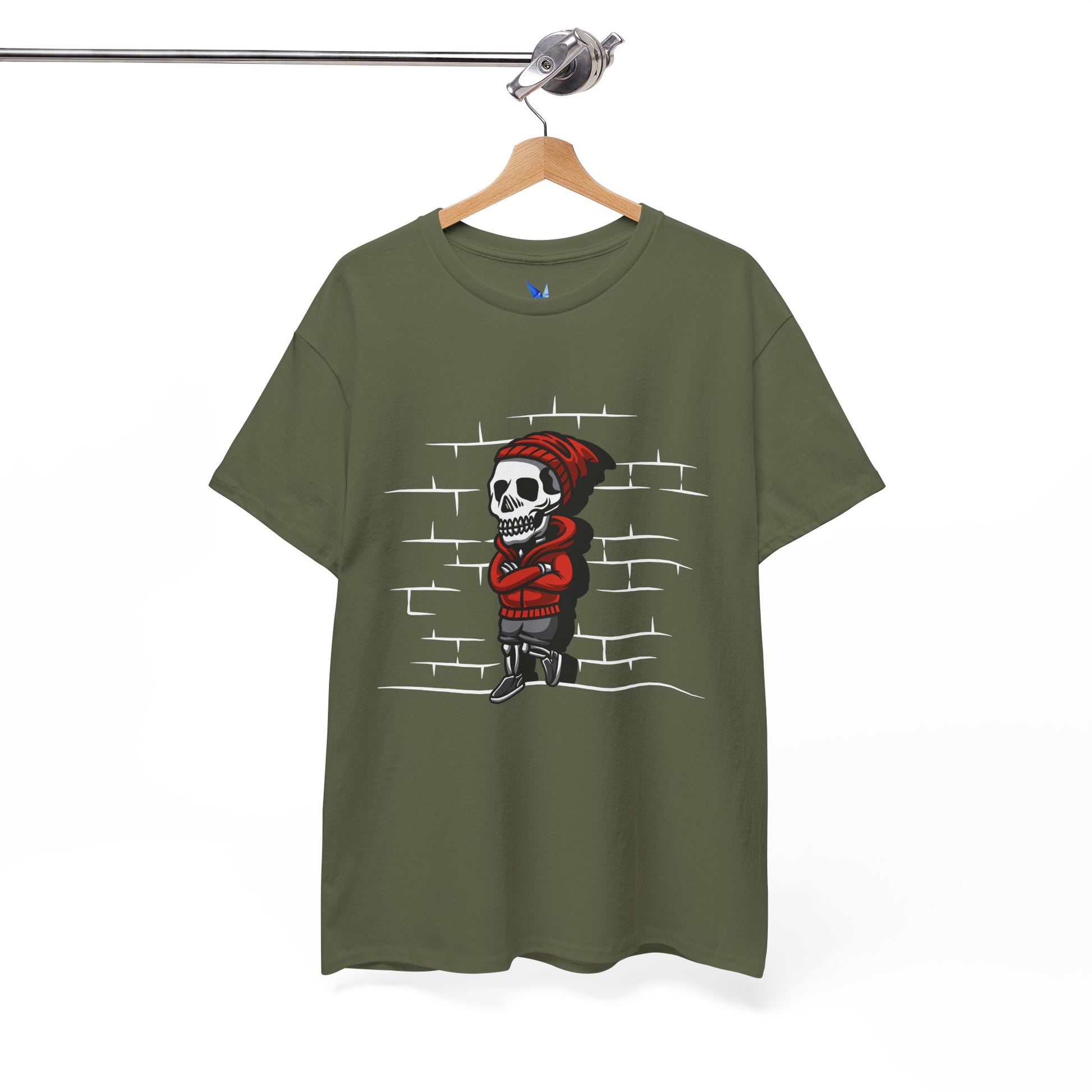 Skeleton Against the Wall T-Shirt Printify