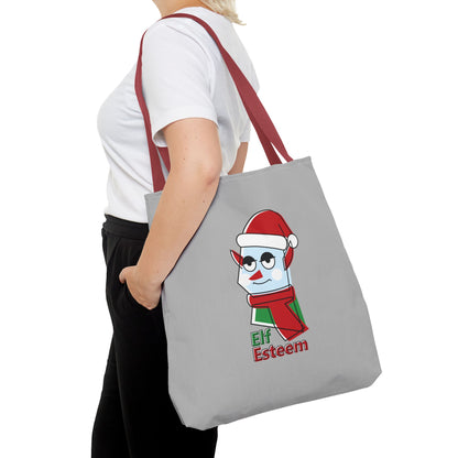 Elf Esteem Christmas Tote Bag – Cute Santa Elf Holiday Tote Printify