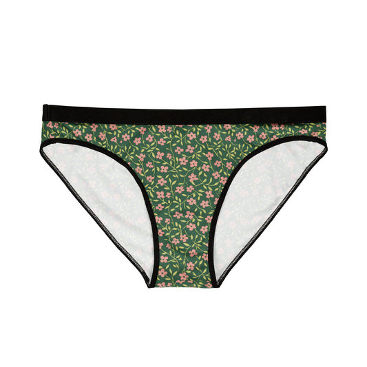 Floral Green Bikini Briefs — Women's Floral Underwear