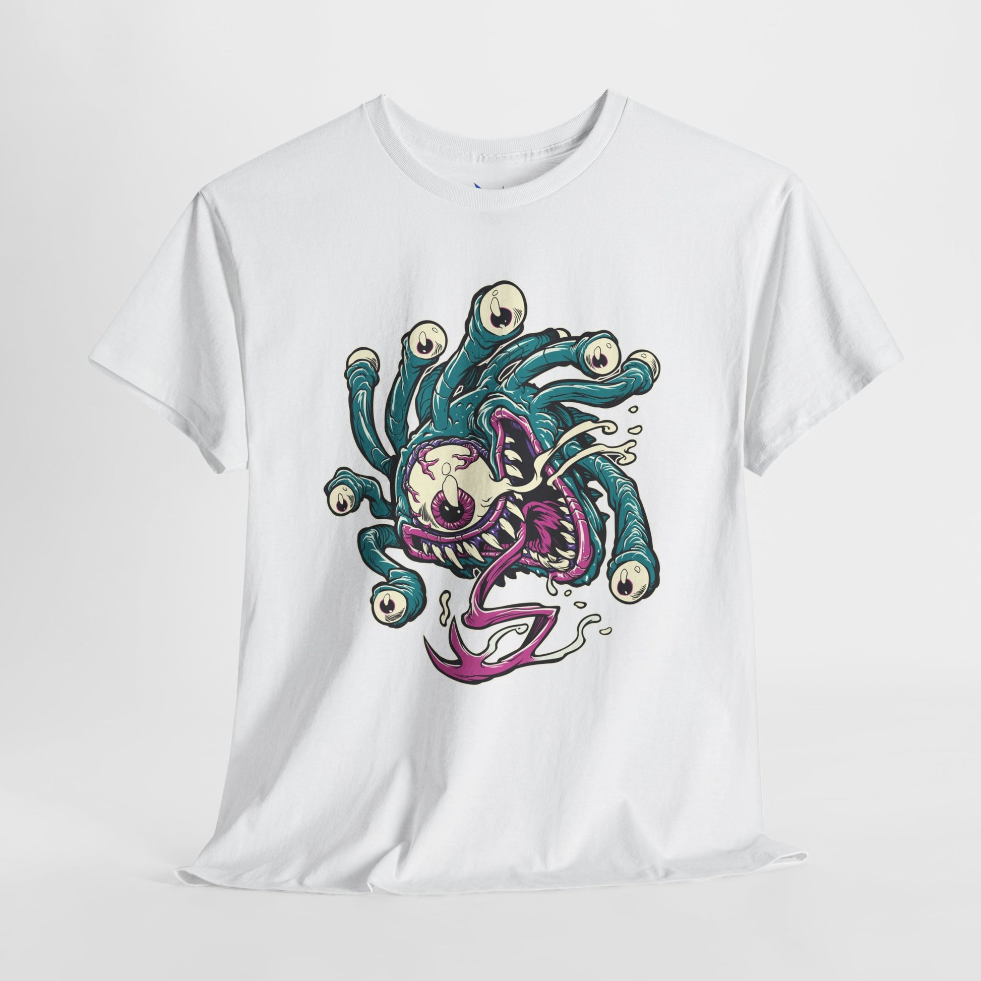 Eye Monster Graphic Tee — Retro Horror Tentacle Skull Shirt Printify