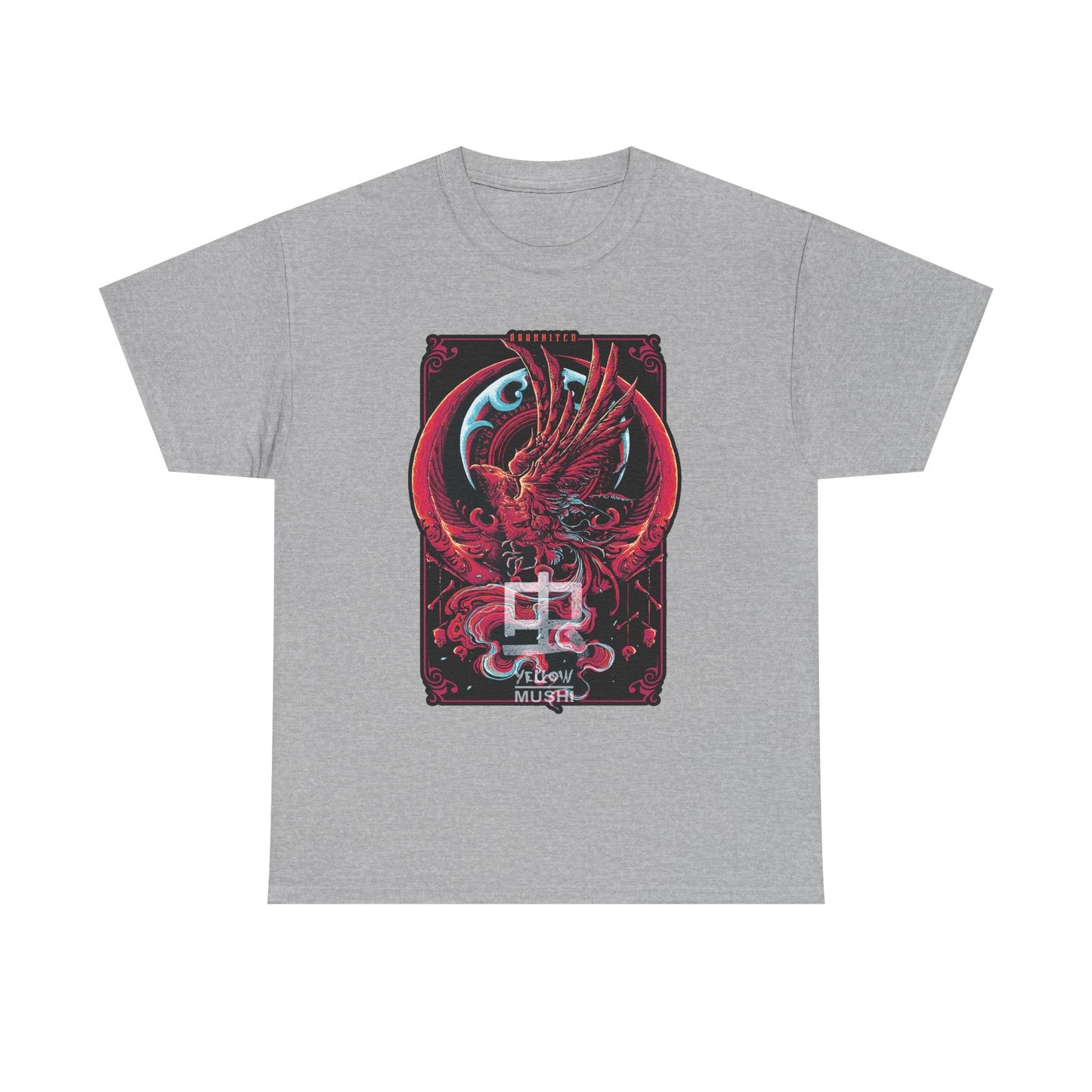 Red Phoenix Japanese Dragon T-Shirt — Mythic Samurai Crest Graphic Tee Printify