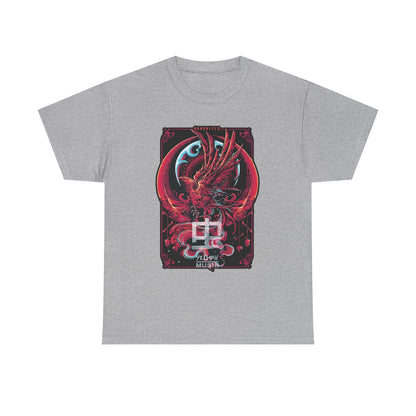 Red Phoenix Japanese Dragon T-Shirt — Mythic Samurai Crest Graphic Tee Printify