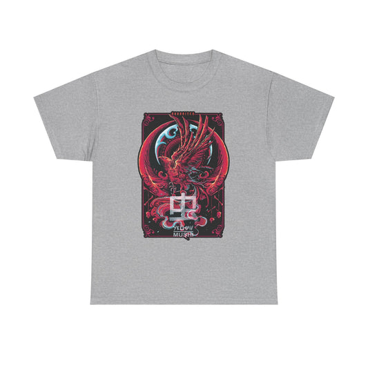 Red Phoenix Japanese Dragon T-Shirt — Mythic Samurai Crest Graphic Tee Printify