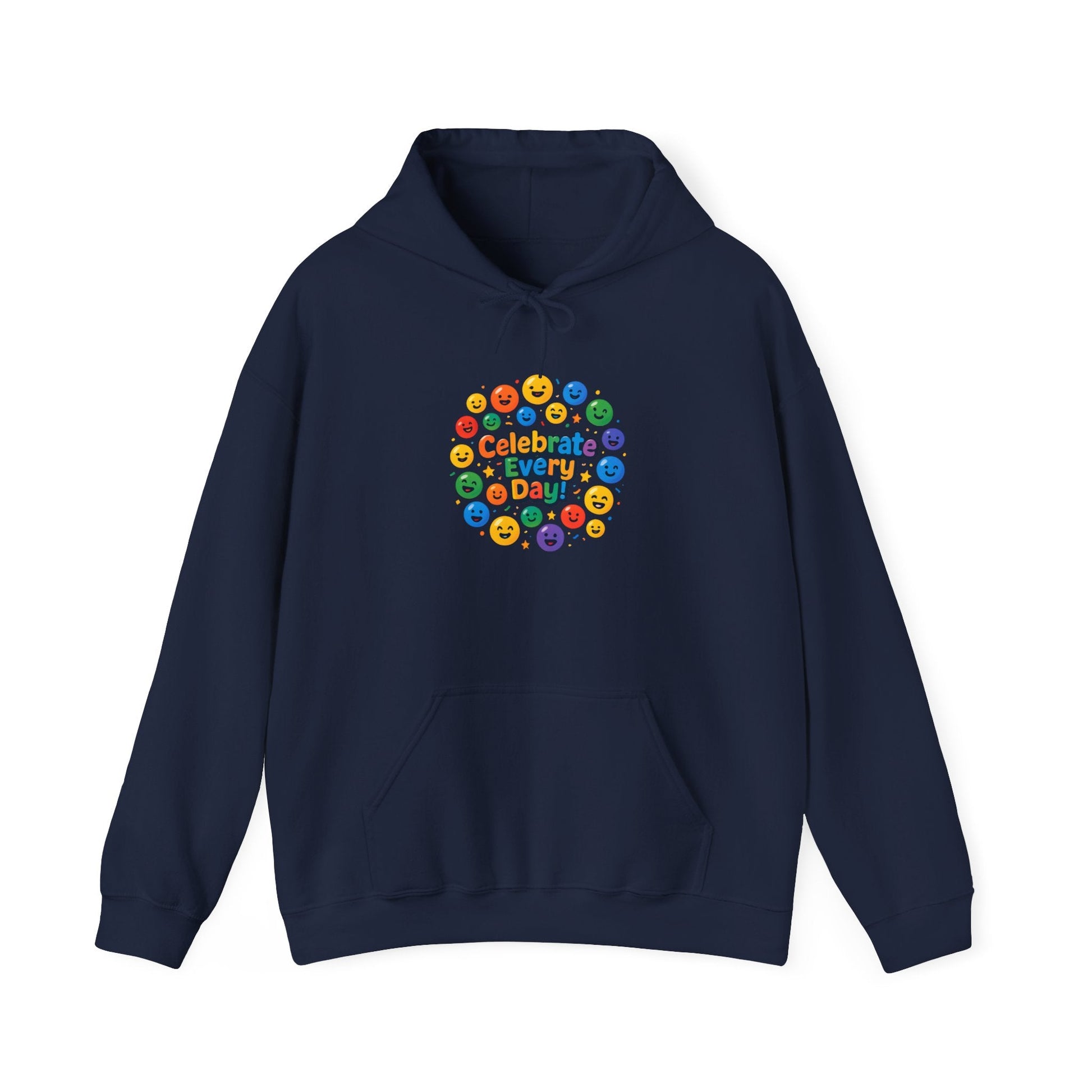 Celebrate Every Day Hoodie — Colorful Emoji Celebration Graphic Printify