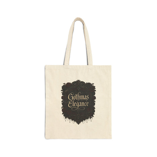 Gothmas Elegance Tote Bag — Gothic Holiday Canvas Shopper Printify
