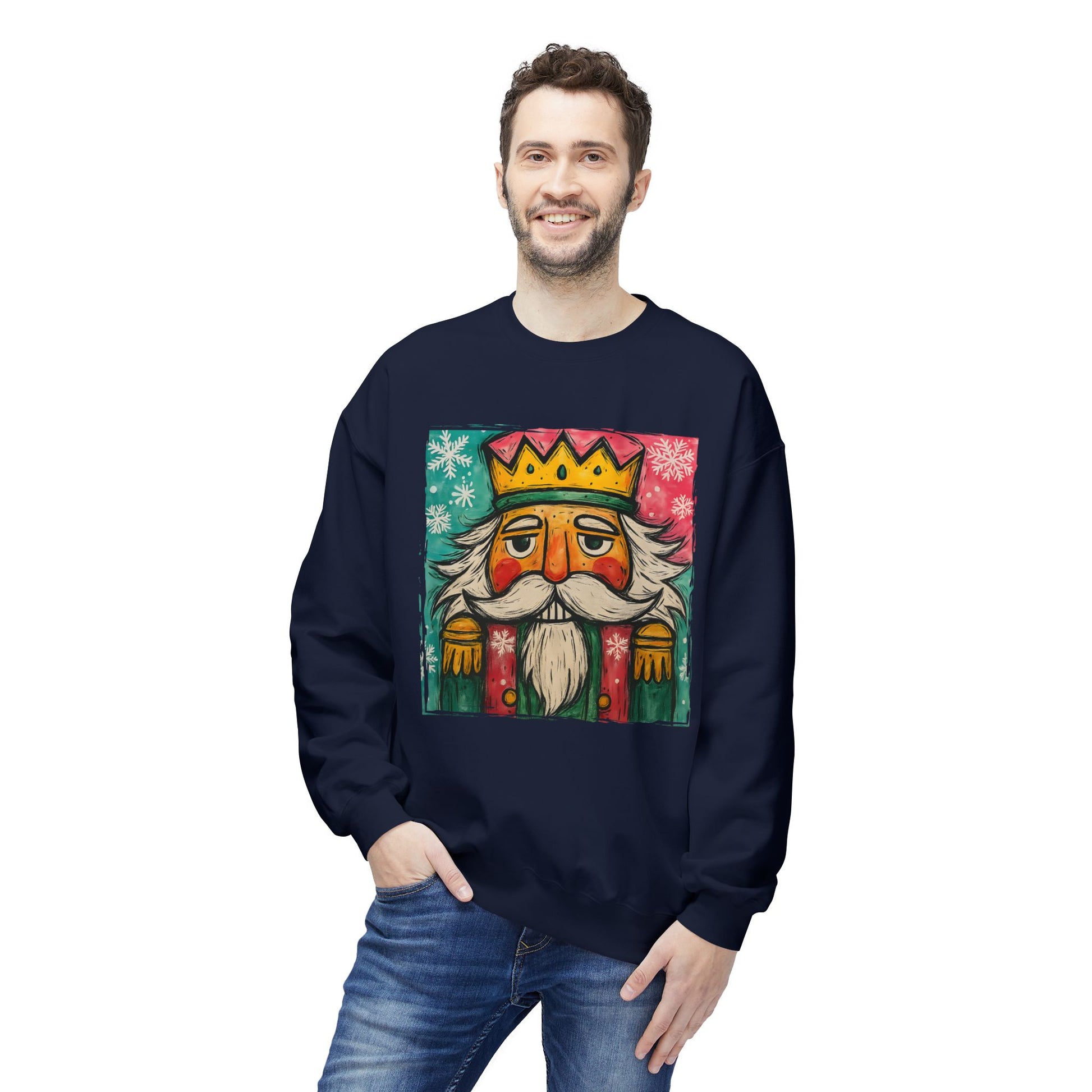 Nutcracker King Sweatshirt — Vintage Holiday Crewneck Printify