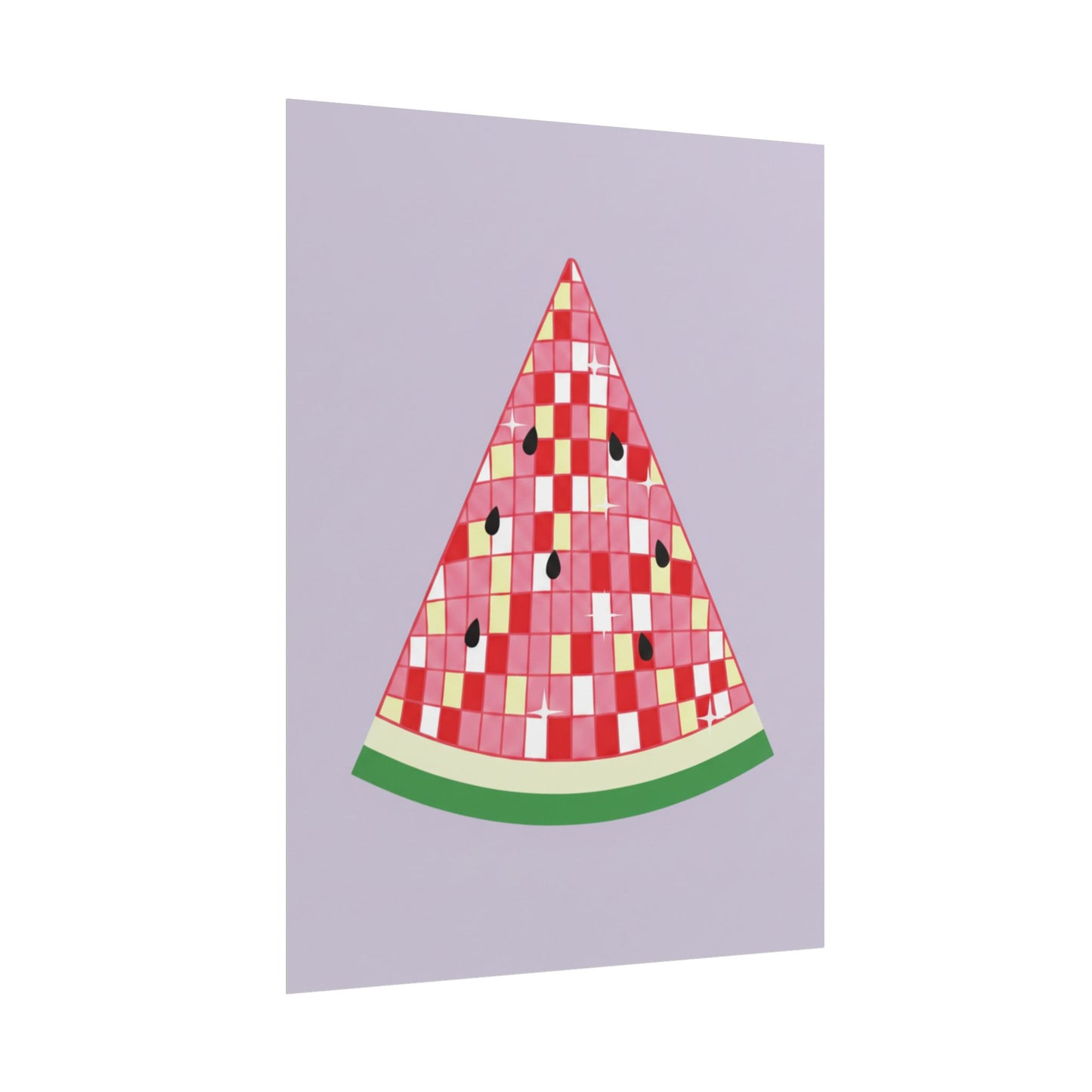 Watermelon Patchwork Wall Art Poster — Rolled Print Poster Printify