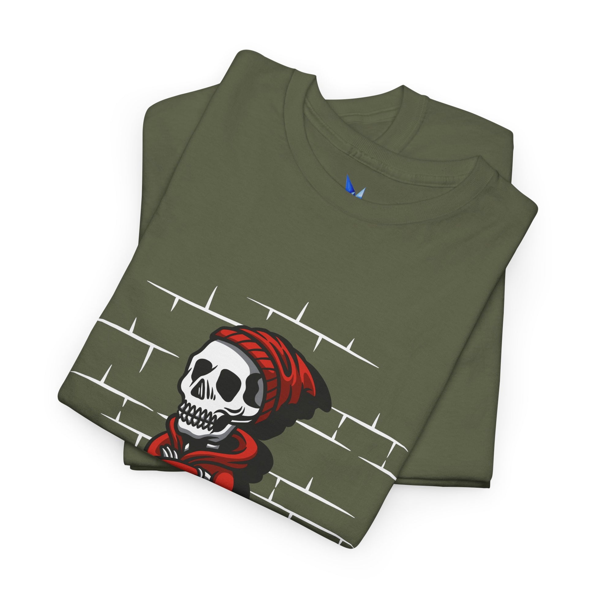 Skeleton Against the Wall T-Shirt Printify