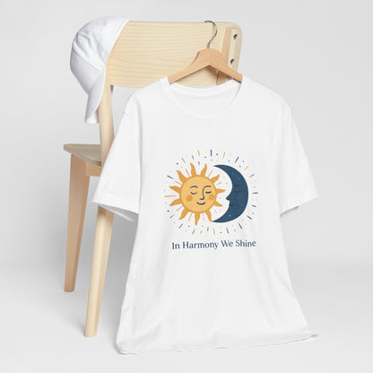 Sun & Moon Harmony Tee — "In Harmony We Shine" Graphic T-Shirt Printify