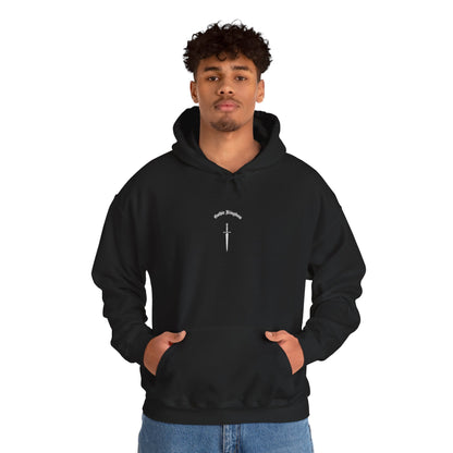 Sword Crest Hoodie — Gothic Floral Sword Graphic Printify