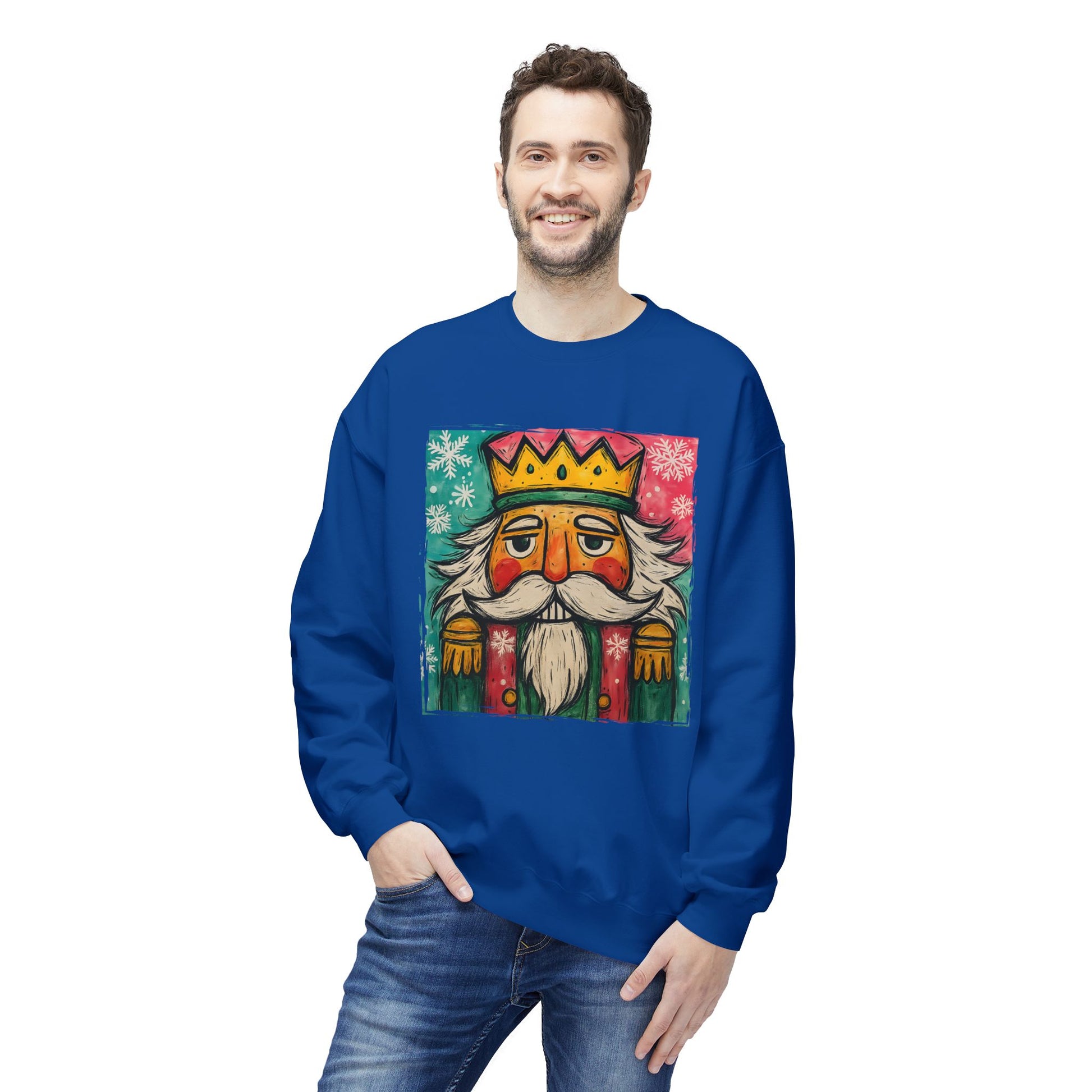 Nutcracker King Sweatshirt — Vintage Holiday Crewneck Printify