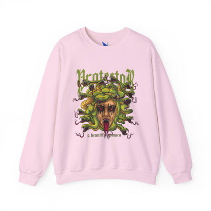 Medusa Graphic Sweatshirt — 'Protestor' Horror Myth Printify
