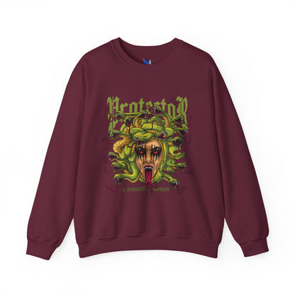 Medusa Graphic Sweatshirt — 'Protestor' Horror Myth Printify