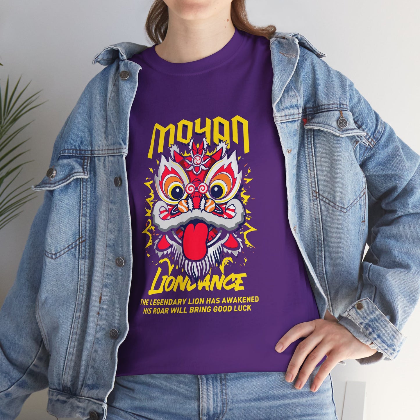 Lion Dance T-Shirt — 'Moyan' Colorful Chinese Lion Mask Graphic Tee Printify