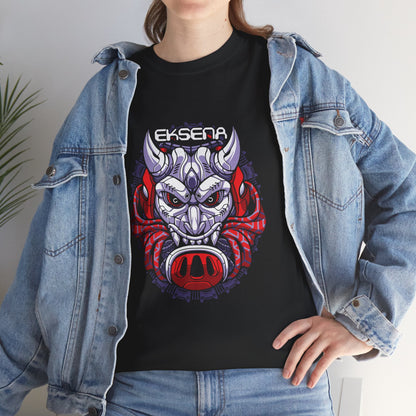 Demon Boar Graphic Tee — "EKSETA" Skull Mask Gaming Shirt Printify