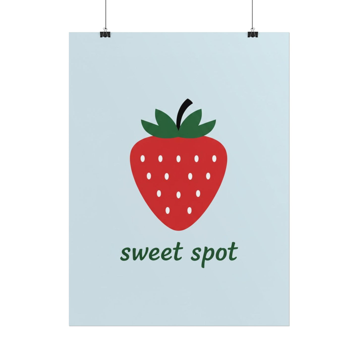 Strawberry "Sweet Spot" Rolled Poster – Cute Kitchen Wall Art Printify