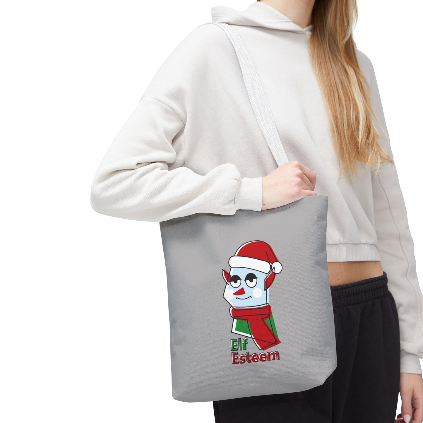 Elf Esteem Christmas Tote Bag – Cute Santa Elf Holiday Tote Printify