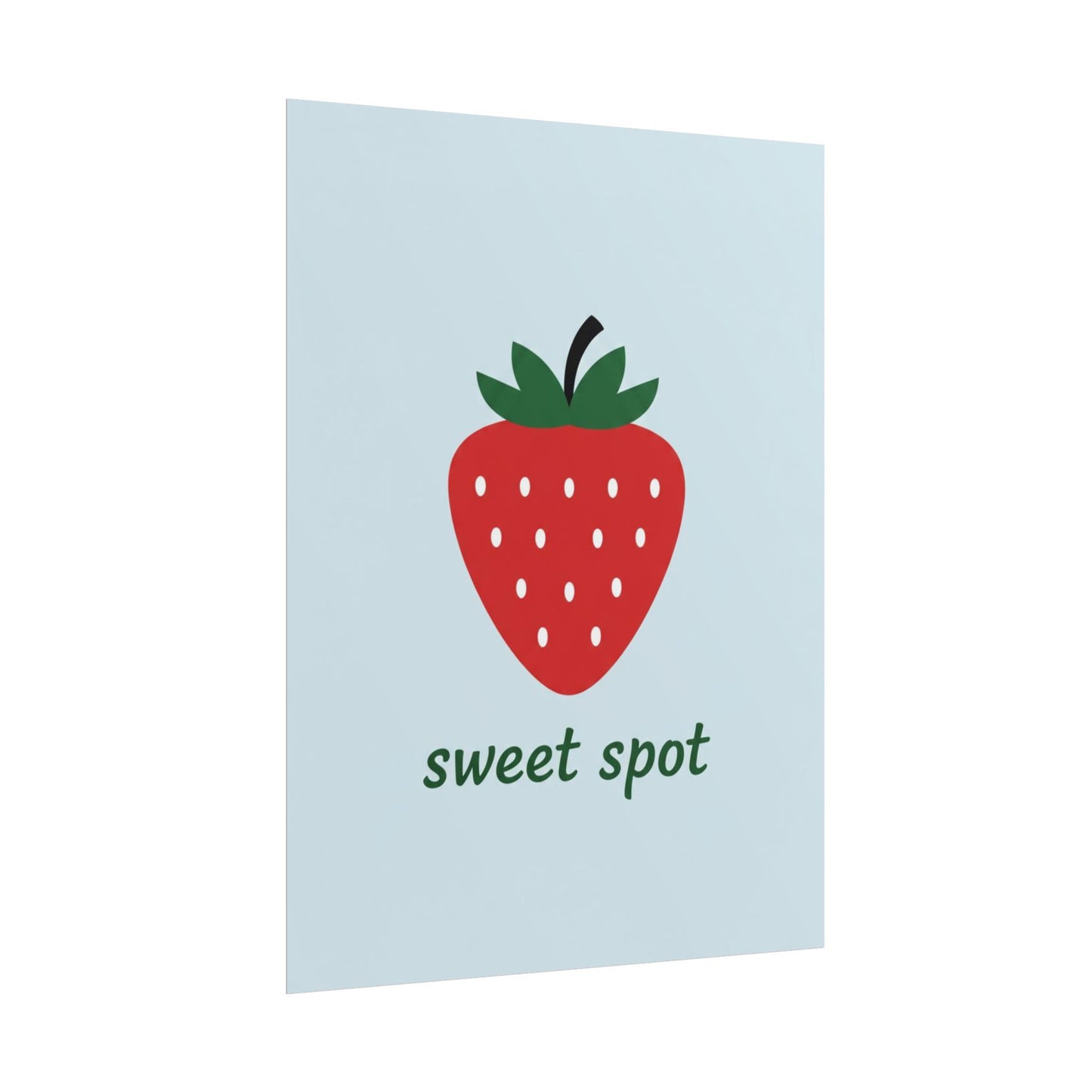 Strawberry "Sweet Spot" Rolled Poster – Cute Kitchen Wall Art Printify
