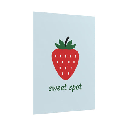 Strawberry "Sweet Spot" Rolled Poster – Cute Kitchen Wall Art Printify