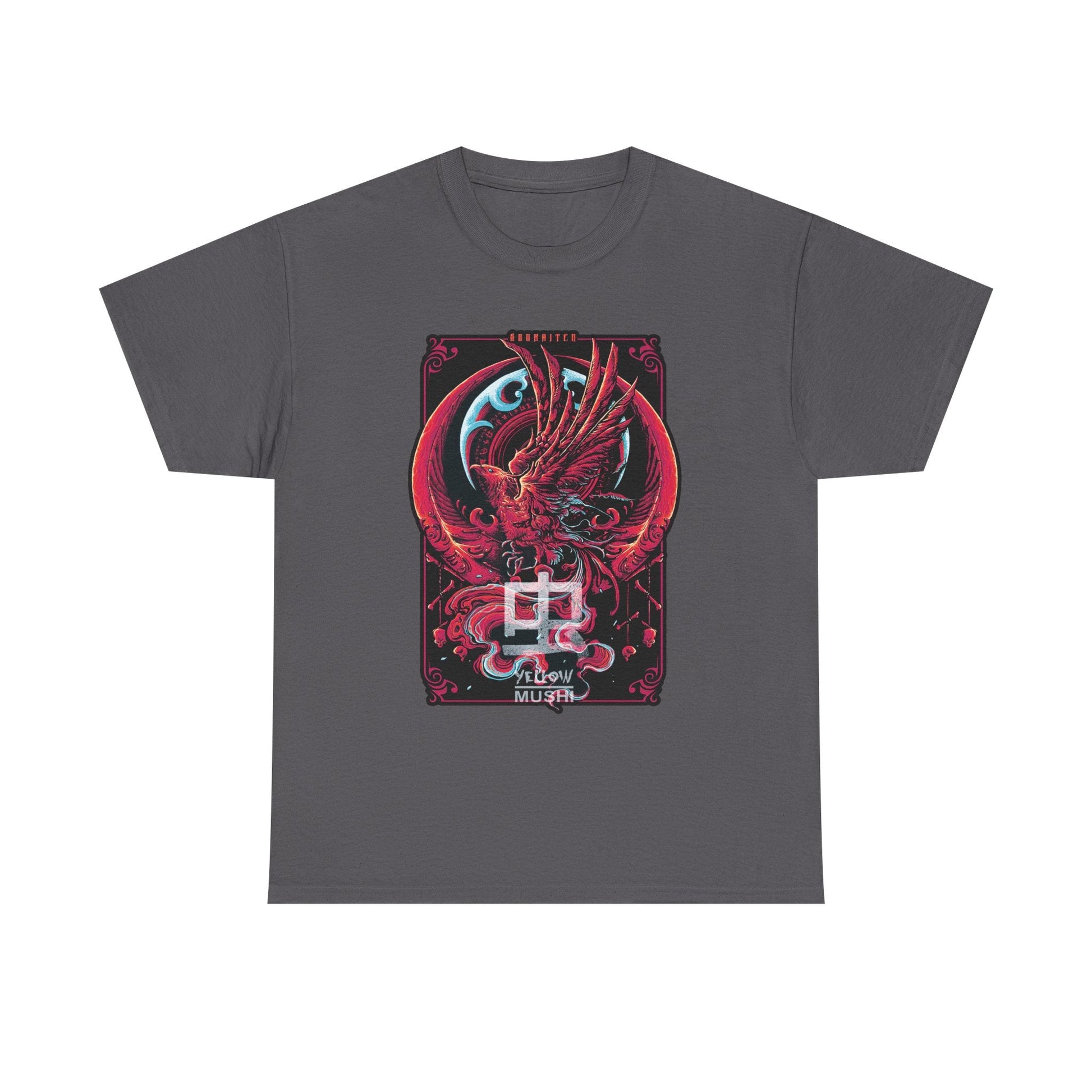 Red Phoenix Japanese Dragon T-Shirt — Mythic Samurai Crest Graphic Tee Printify