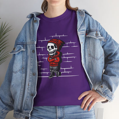 Skeleton Against the Wall T-Shirt Printify