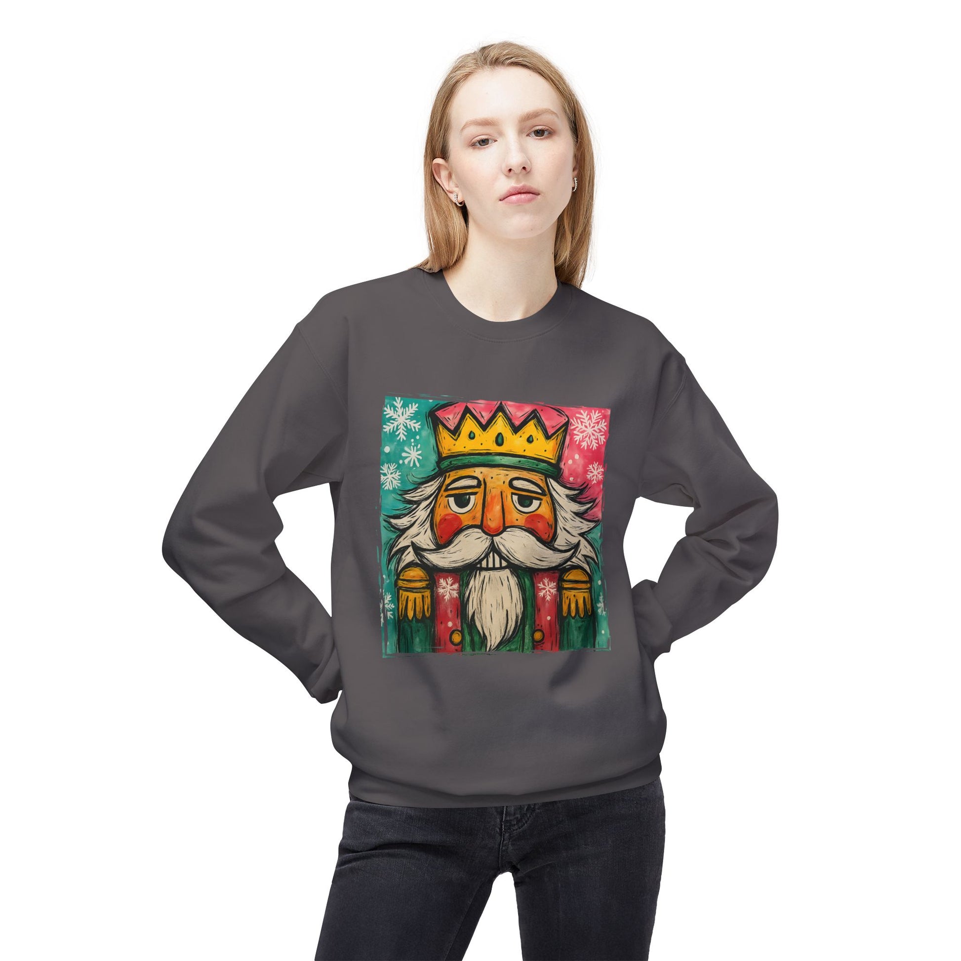 Nutcracker King Sweatshirt — Vintage Holiday Crewneck Printify