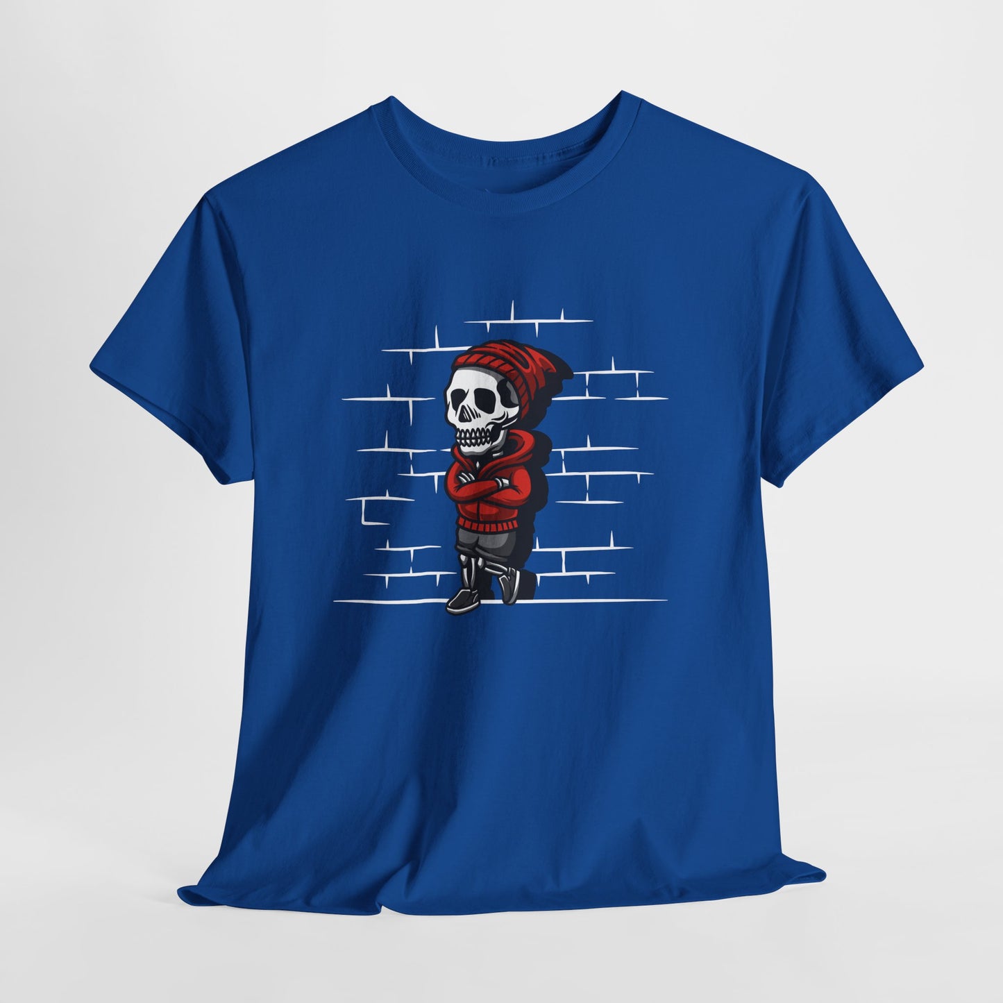 Skeleton Against the Wall T-Shirt Printify