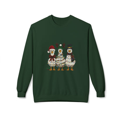 Christmas Duck Family Sweatshirt — Festive Holiday Trio Crewneck Printify