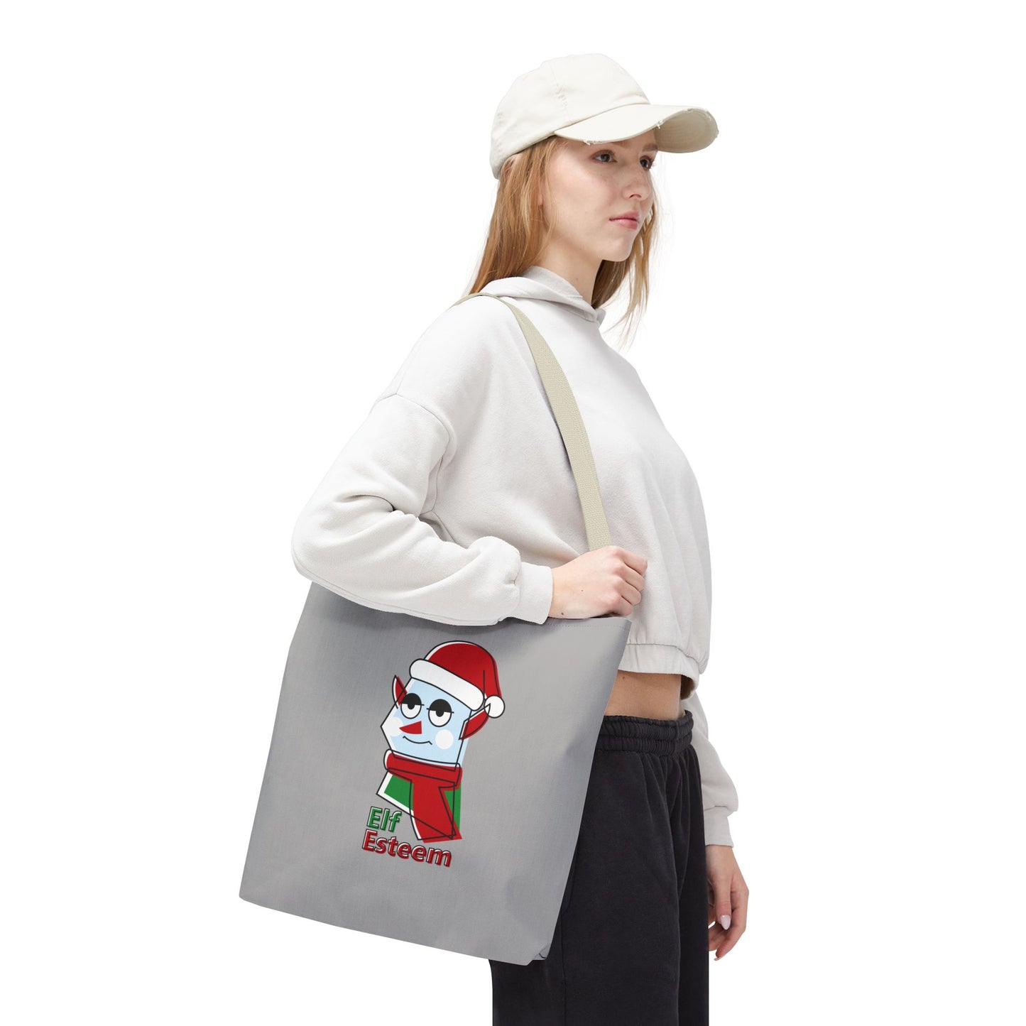 Elf Esteem Christmas Tote Bag – Cute Santa Elf Holiday Tote Printify
