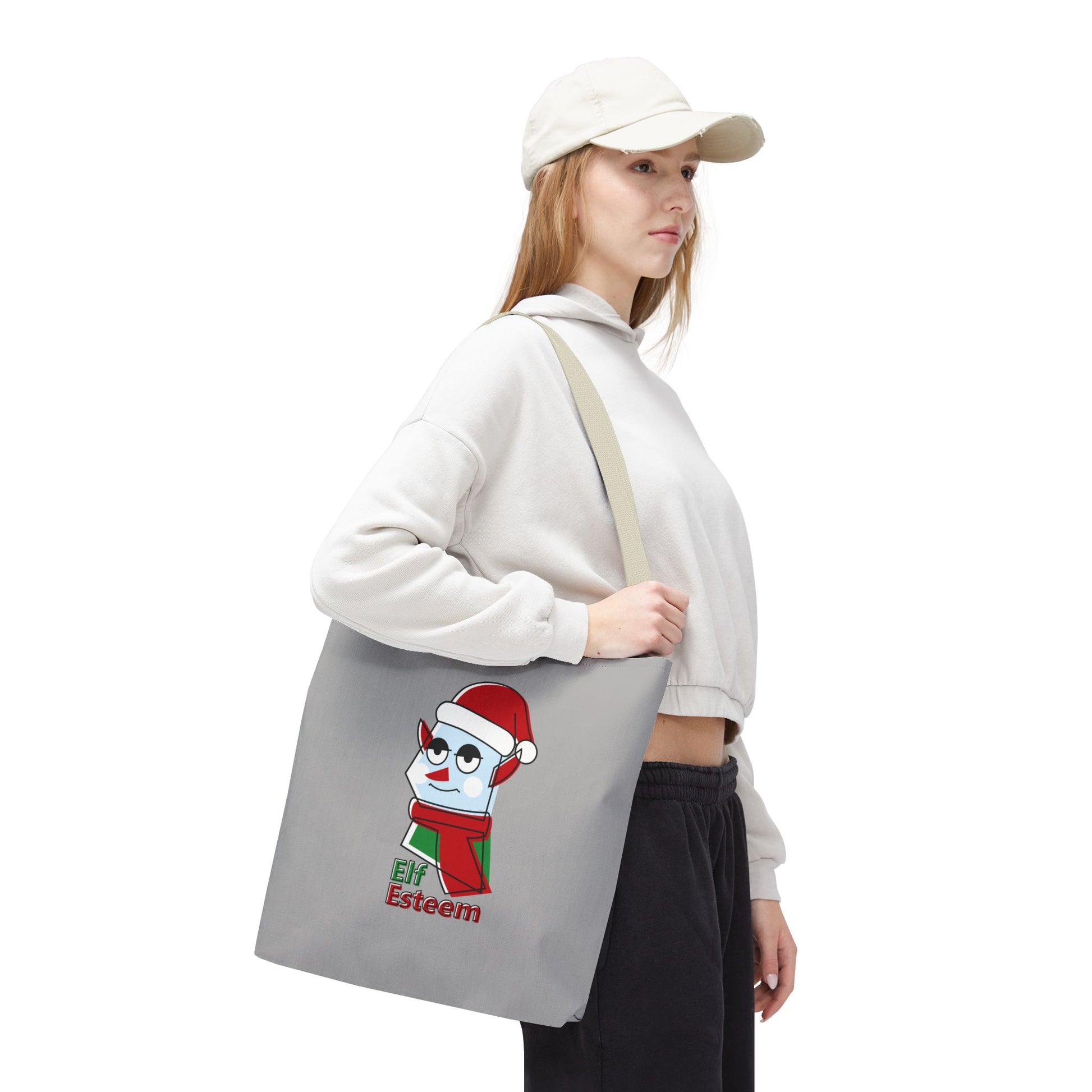 Elf Esteem Christmas Tote Bag – Cute Santa Elf Holiday Tote Printify