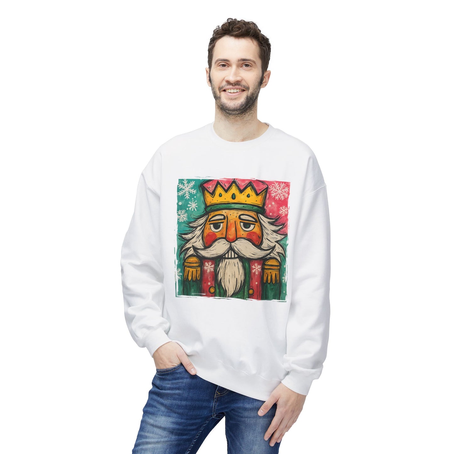 Nutcracker King Sweatshirt — Vintage Holiday Crewneck Printify