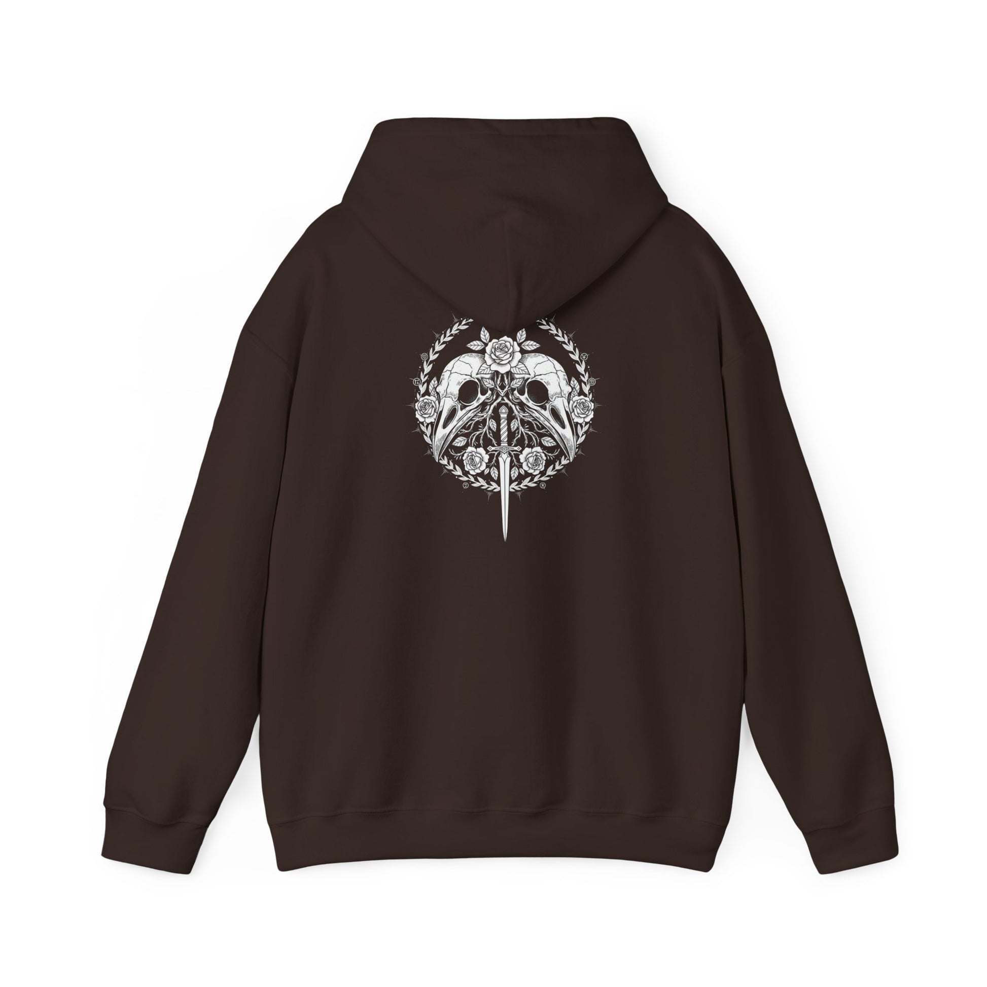 Sword Crest Hoodie — Gothic Floral Sword Graphic Printify