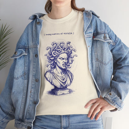 Medusa Bust Graphic Tee — 'I Really Wonder If Anyone' Artistic Mythology T-Shirt Printify